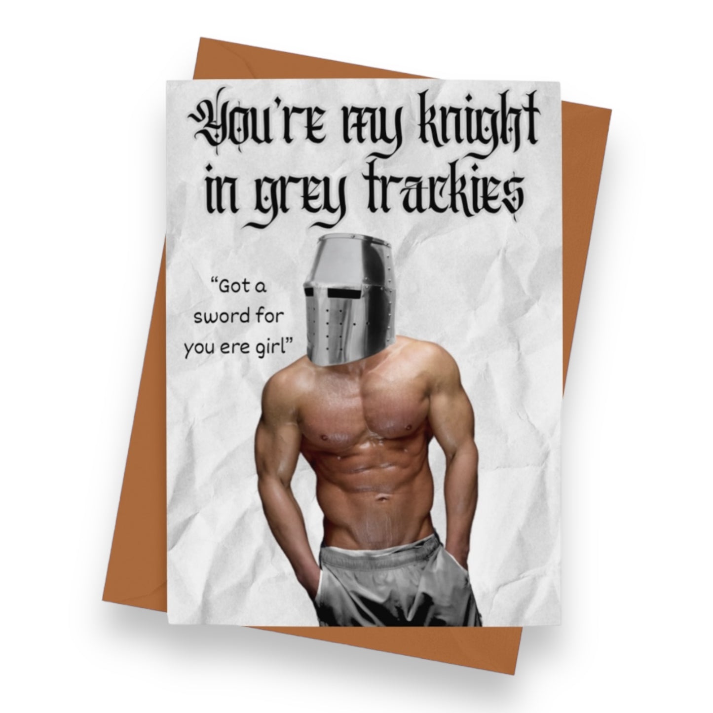 Knight in Grey Trackies Valentines Card