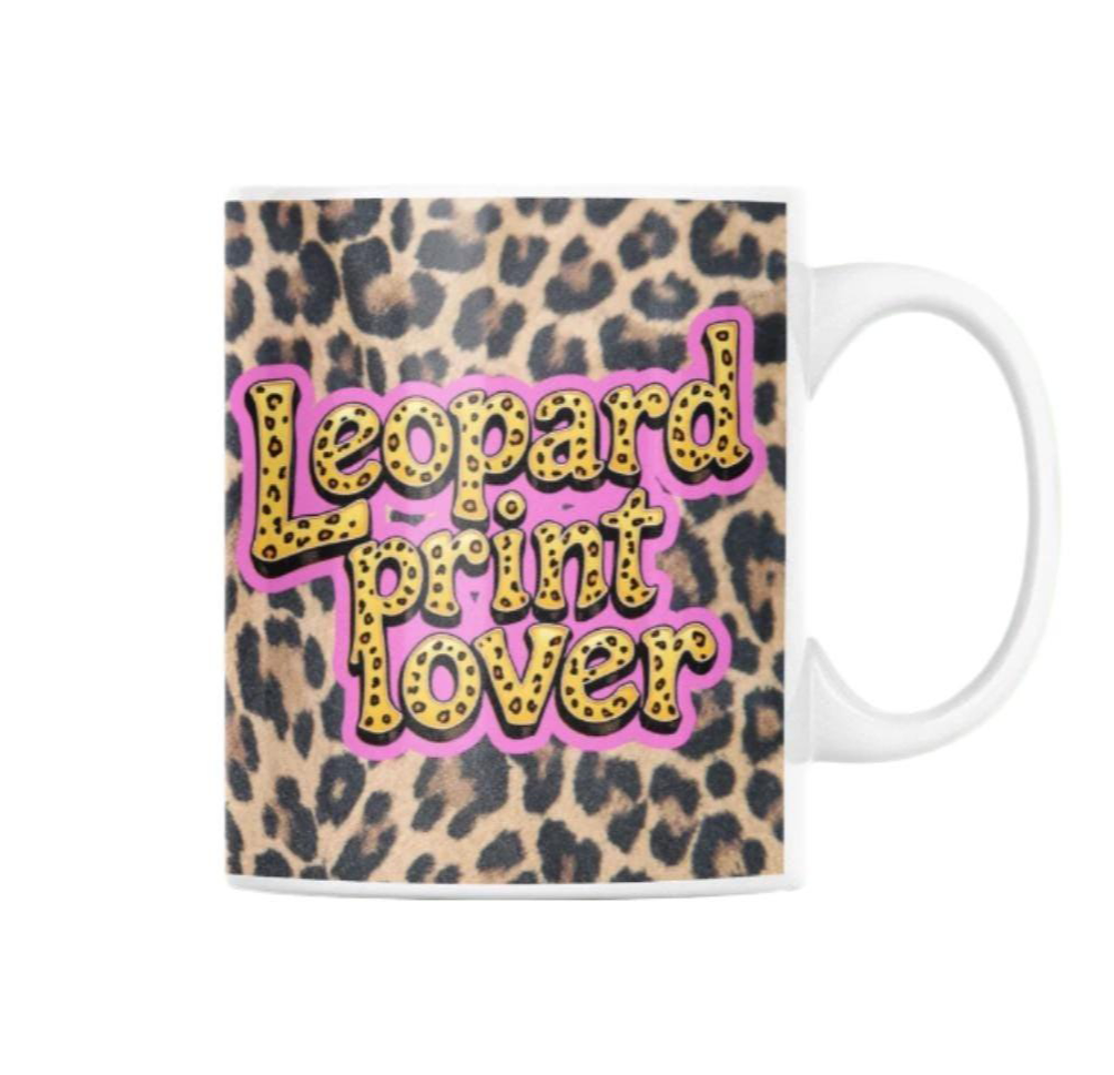 A trendy leopard print ceramic mug – a stylish and fun way to enjoy your favourite hot drink.