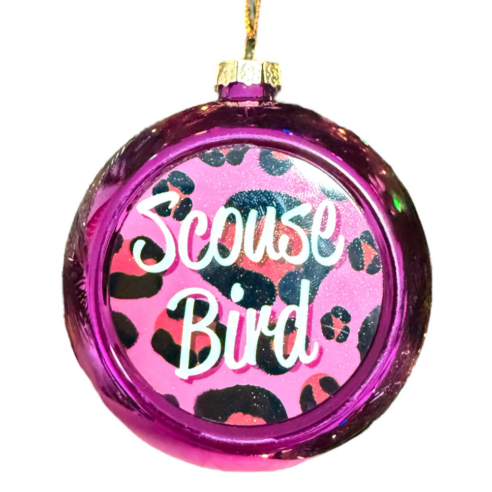 
                  
                    Scouse Bird Leopard Print Christmas Tree Bauble
                  
                