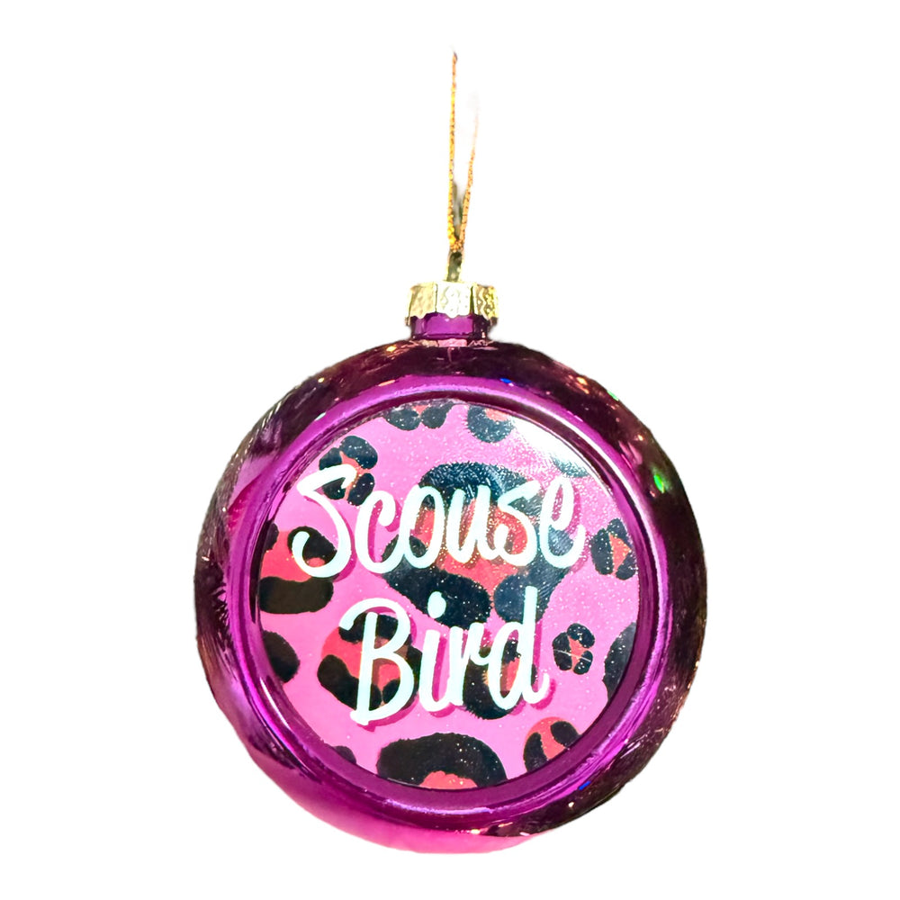 
                  
                    Scouse Bird Leopard Print Christmas Tree Bauble
                  
                