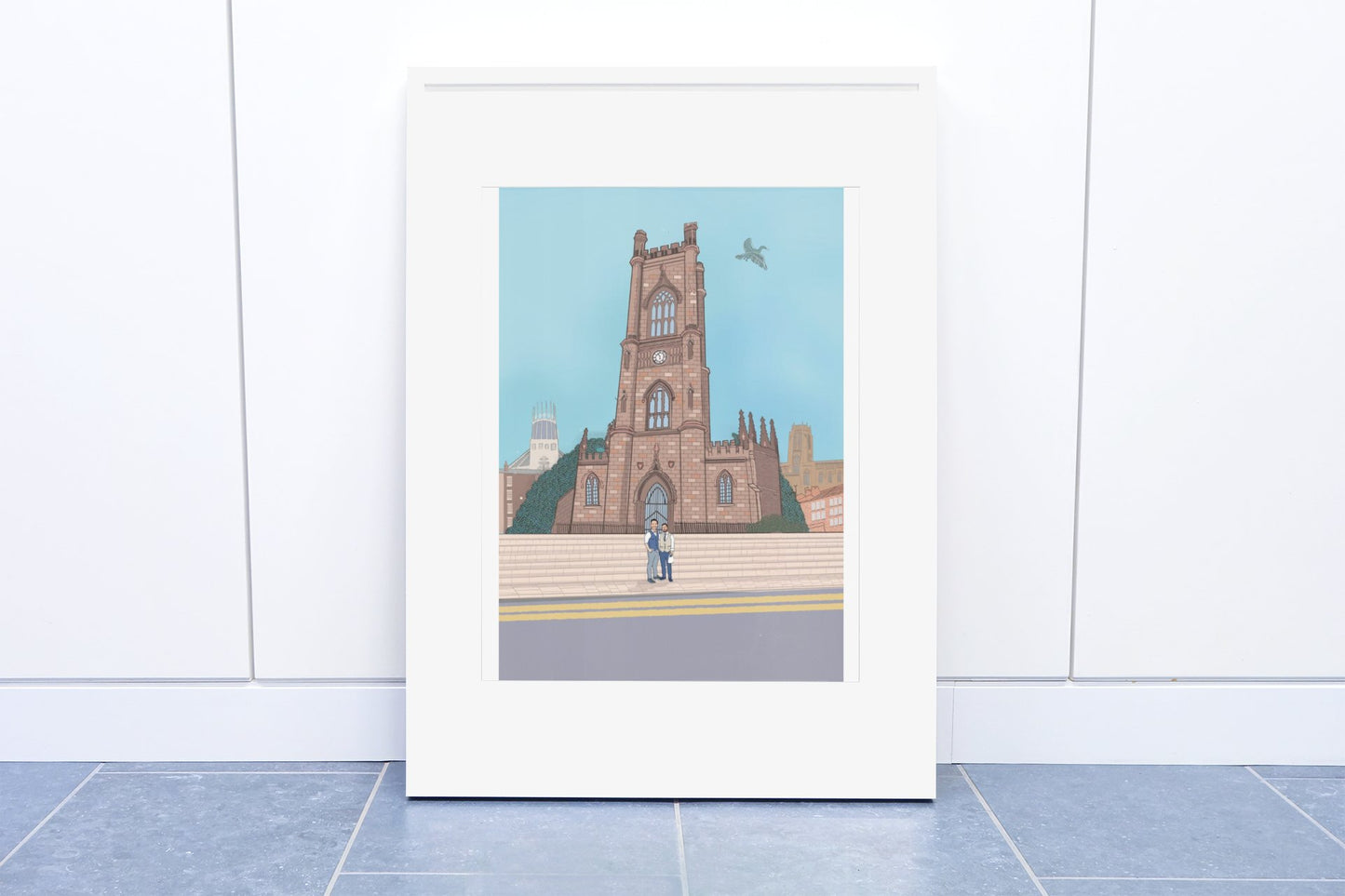 Bombed Out Church Print A4 Mounted - Print - The Scouse Bird Shop