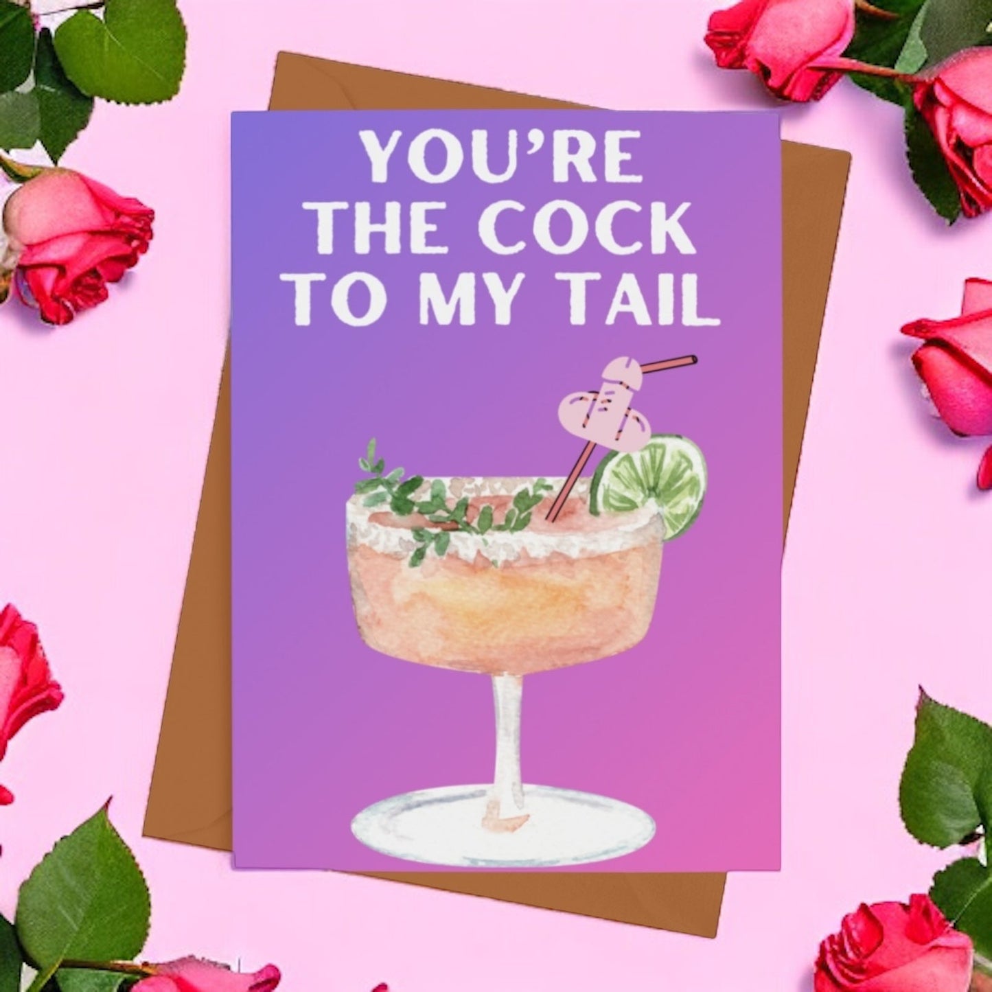 Cock To My Tail Valentines Card - Cards - The Scouse Bird Shop