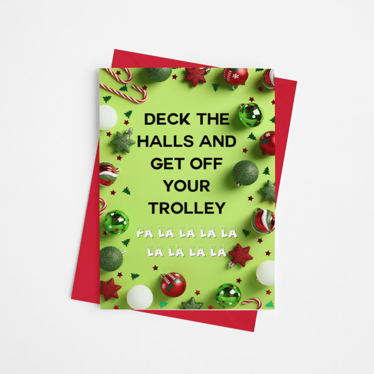 Deck The Halls Christmas Card - Cards - The Scouse Bird Shop