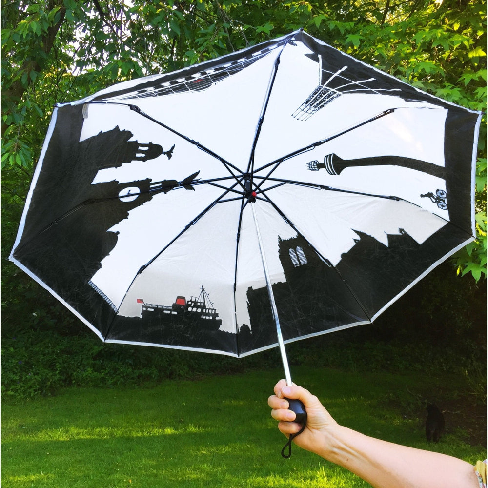 Fold Away Liverpool Skyline Umbrella - Umbrella - The Scouse Bird Shop