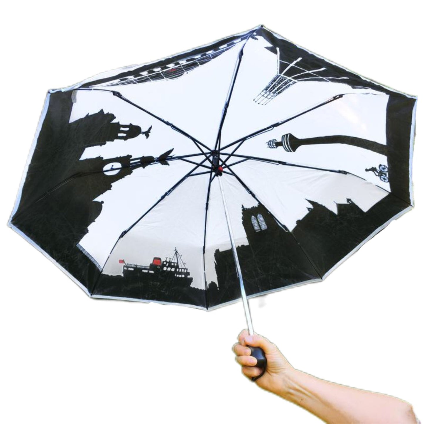 Fold Away Liverpool Skyline Umbrella - Umbrella - The Scouse Bird Shop