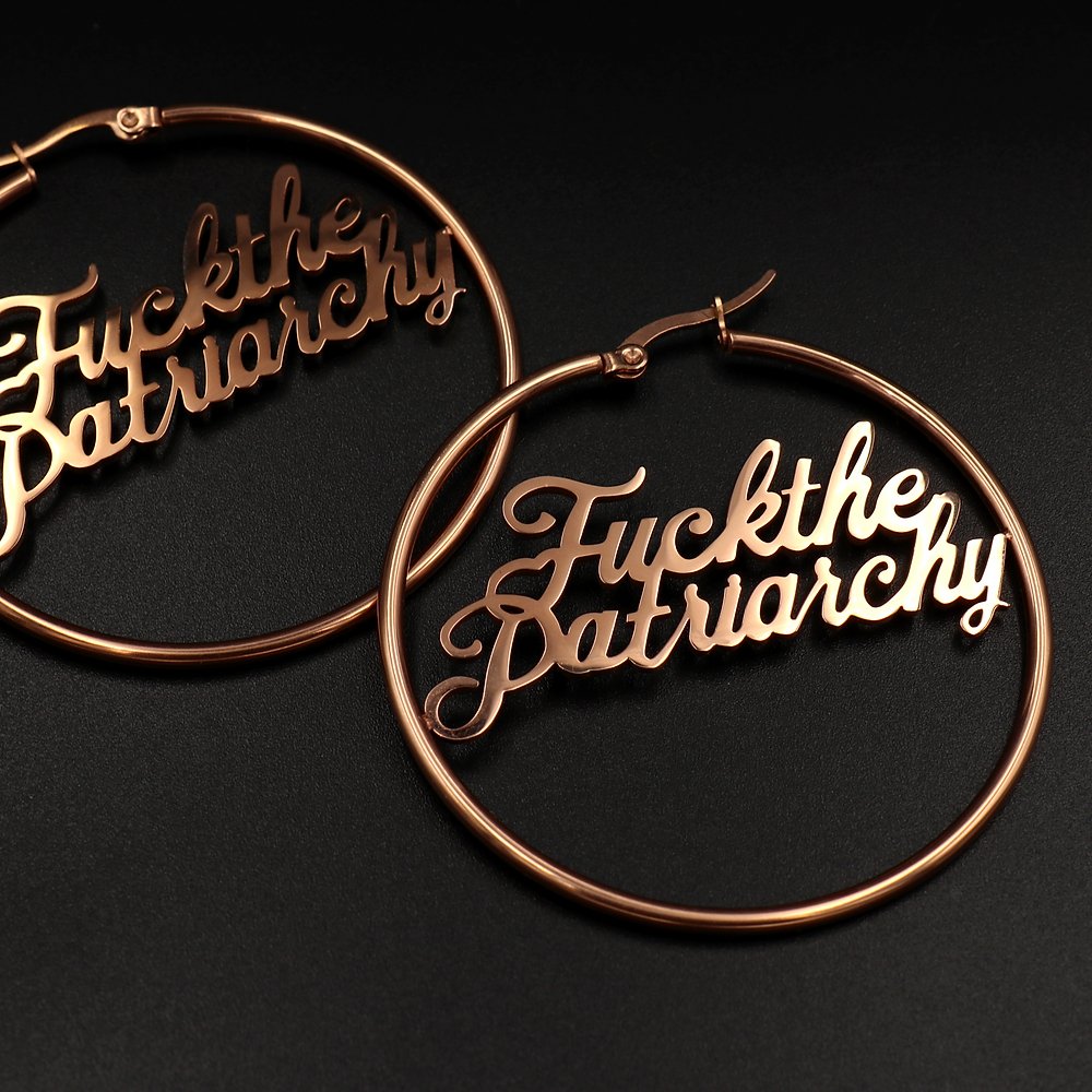 
                  
                    Fuck The Patriarchy - Hoop Earrings - Earrings - The Scouse Bird Shop
                  
                