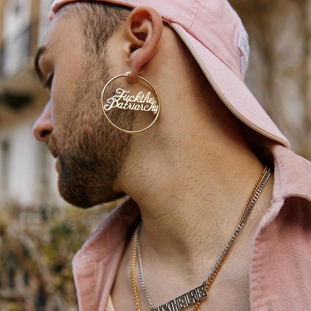 
                  
                    Fuck The Patriarchy - Hoop Earrings - Earrings - The Scouse Bird Shop
                  
                