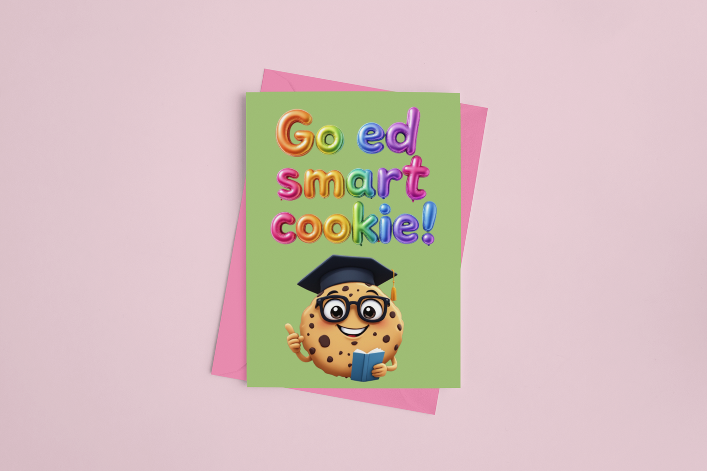 Go Ed, Smart Cookie! Congratulations Card – A5 greeting card with a fun, celebratory design, envelope included.