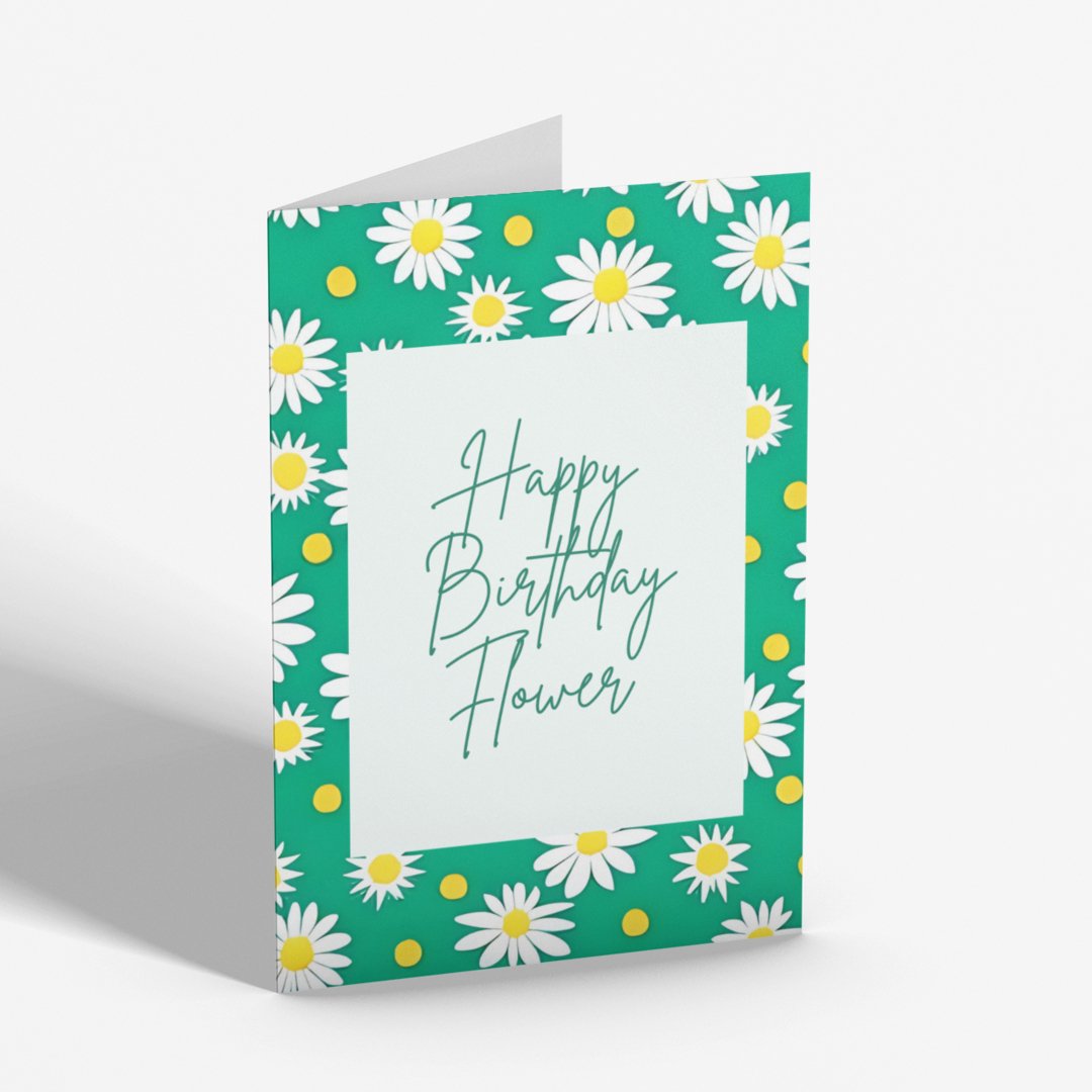 Happy Birthday Flower - Cards - The Scouse Bird Shop