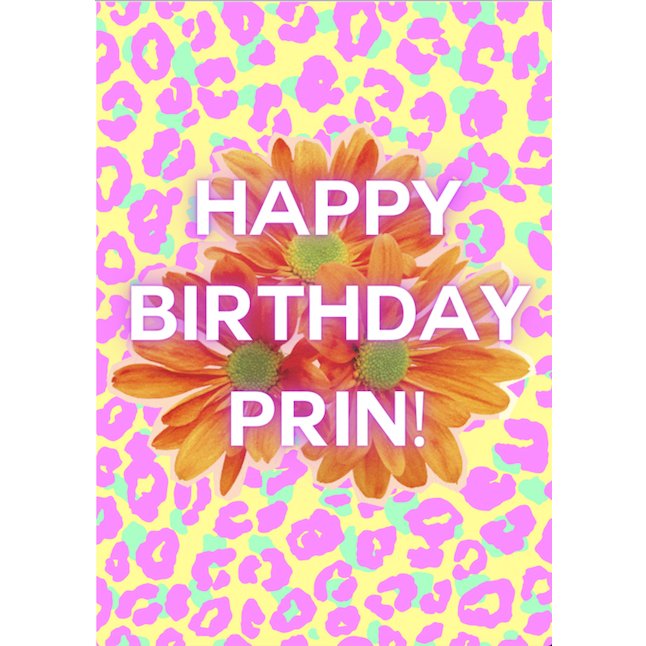 Happy Birthday Prin Card - Cards - The Scouse Bird Shop