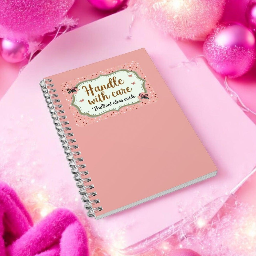 Handle With Care: Brilliant Ideas Inside Lined A5 Notebook - Notebook - The Scouse Bird Shop