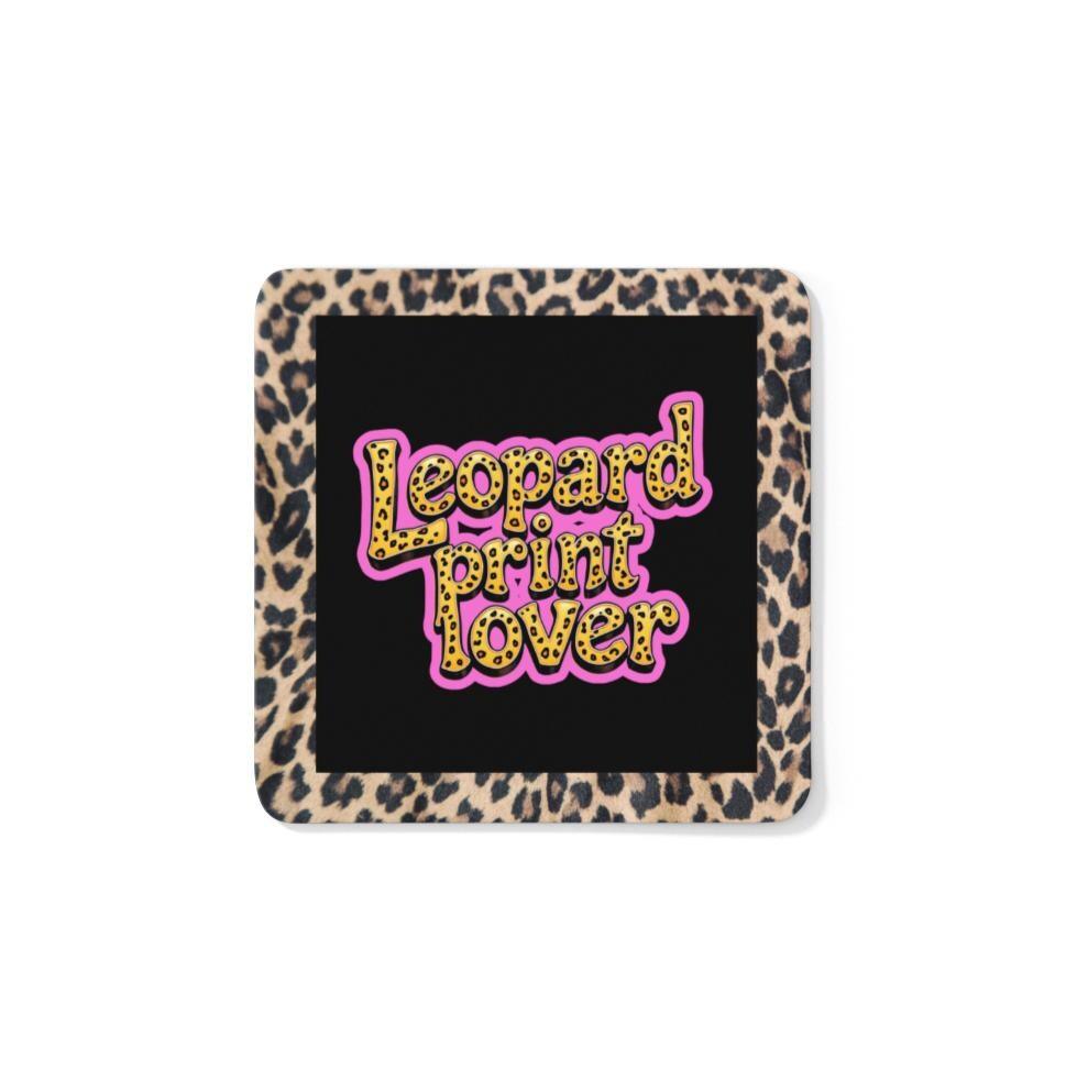 A vibrant leopard print coaster – the perfect home accessory for leopard print lovers.