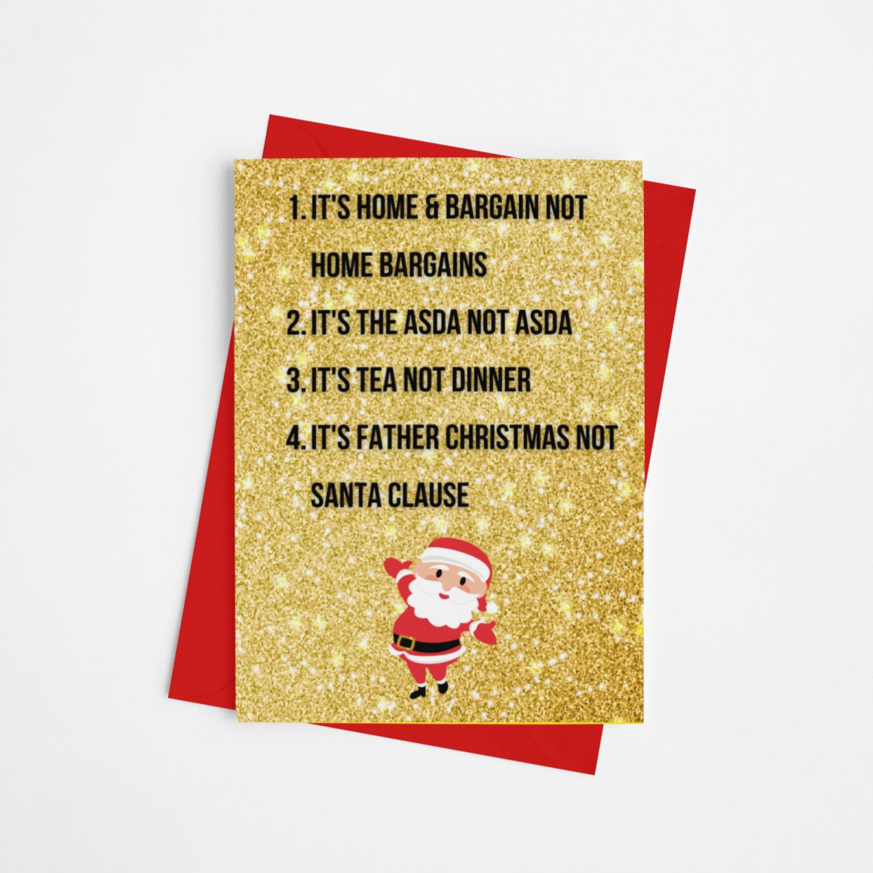 Its Father Christmas not Santa Christmas Card - Cards - The Scouse Bird Shop