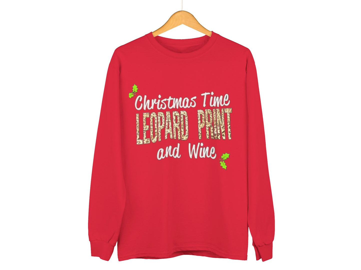 Leopard Print & Wine - Unisex Christmas Jumper - Jumper - The Scouse Bird Shop