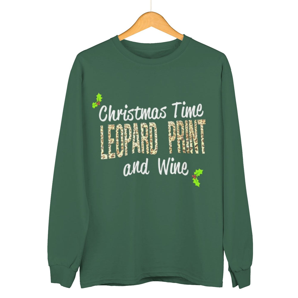 Leopard Print & Wine - Unisex Christmas Jumper - Jumper - The Scouse Bird Shop