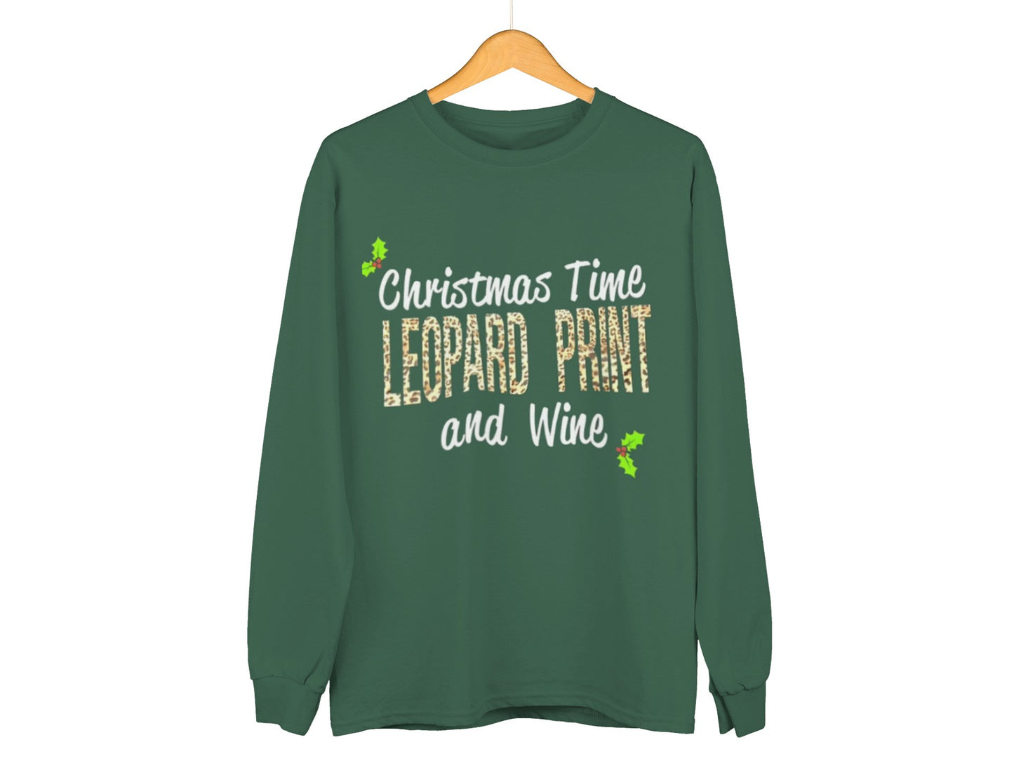 Leopard Print & Wine - Unisex Christmas Jumper - Jumper - The Scouse Bird Shop