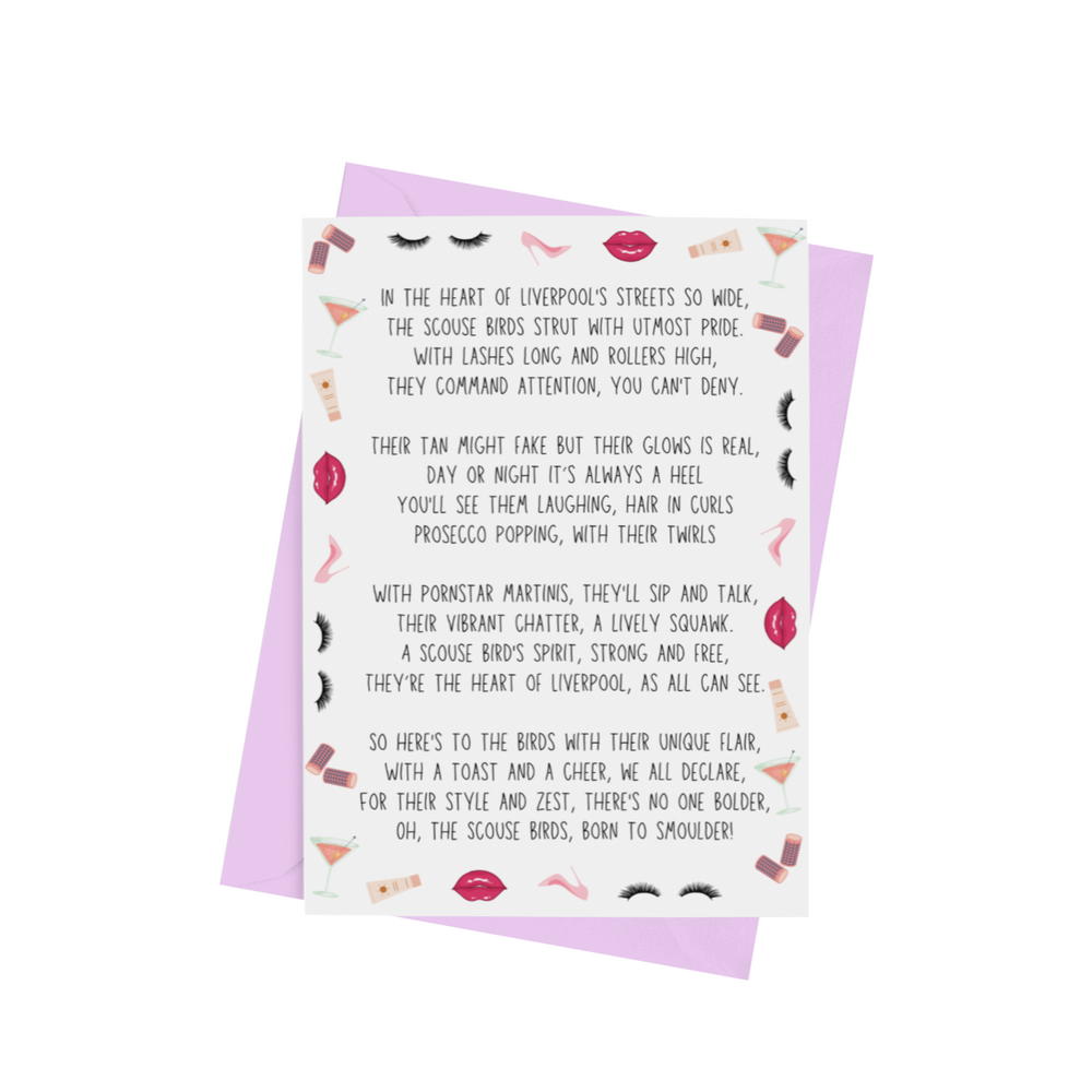 Scouse Birds Poem Card