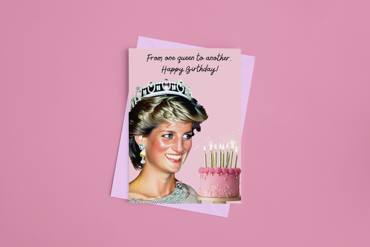 from one queen to another princess Diana birthday card