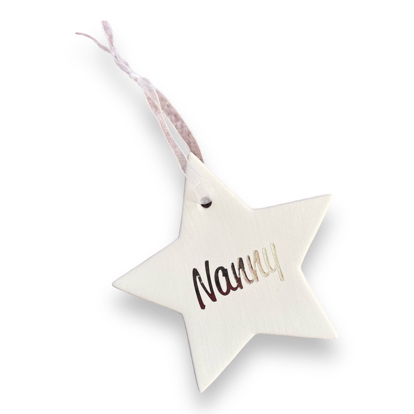 Personalised Star Hanging Decoration - Christmas Decoration - The Scouse Bird Shop