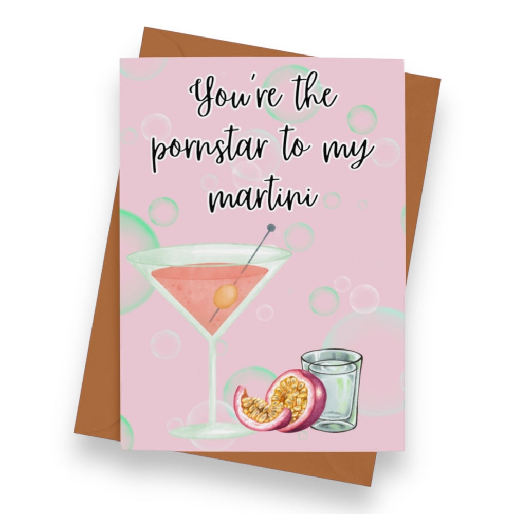 Pornstar To My Martini Valentines Card - Cards - The Scouse Bird Shop