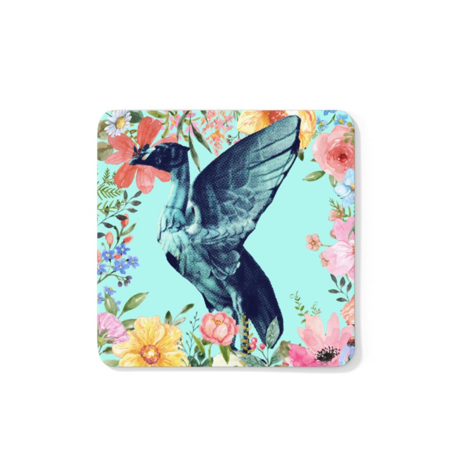 Retro Floral Liver Bird Coaster - Coaster - The Scouse Bird Shop