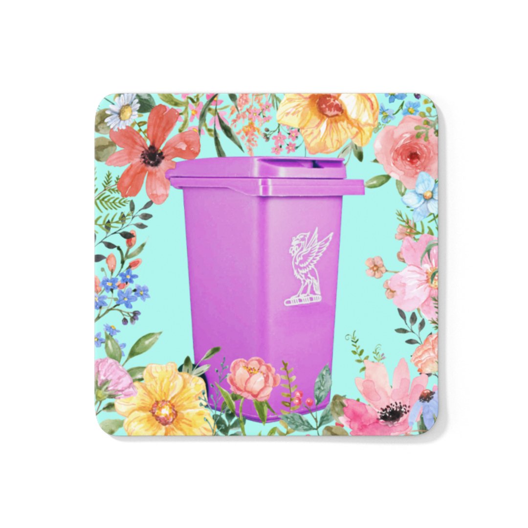 Retro Floral Purple Bin Coaster - Coaster - The Scouse Bird Shop