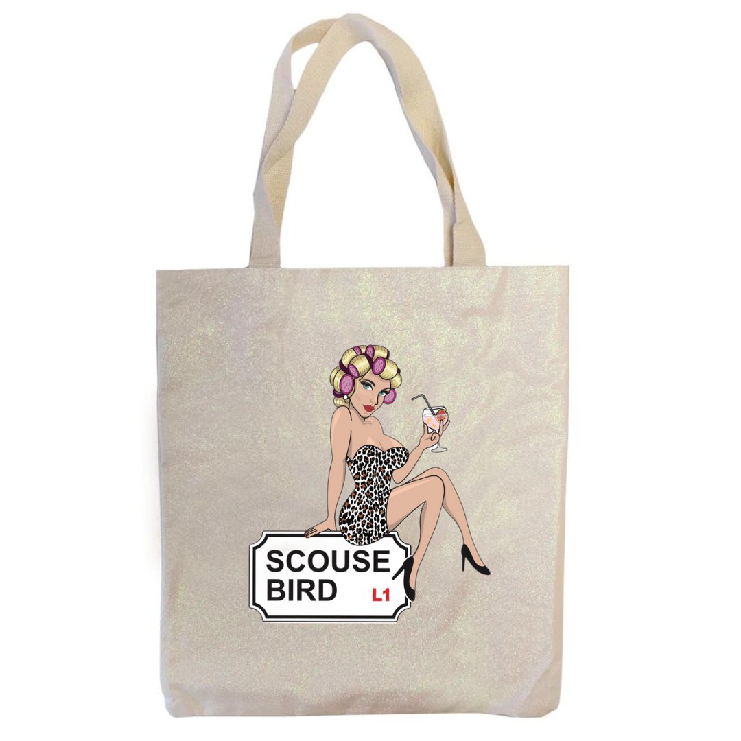 Scouse Bird Logo Glitter Tote Bag - Bag - The Scouse Bird Shop