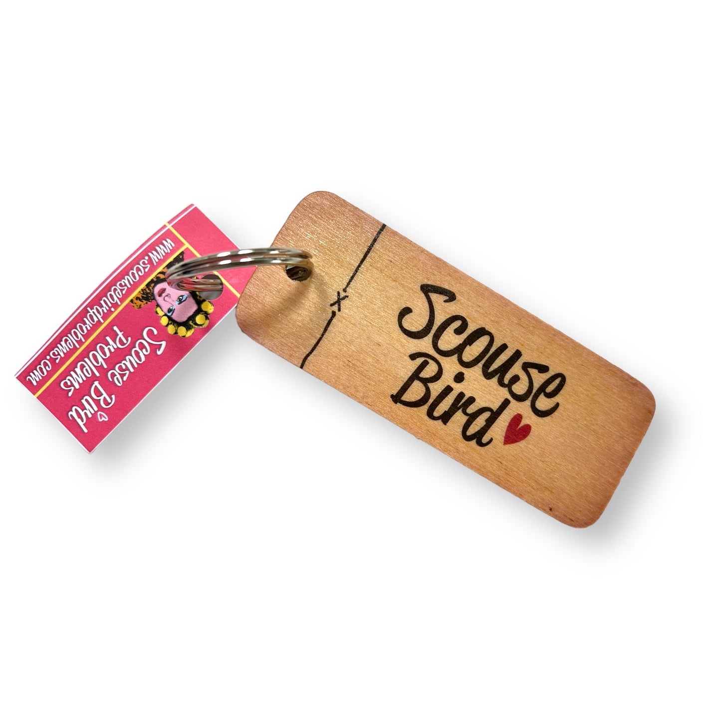 Scouse Bird Wooden Keyring - Keyring - The Scouse Bird Shop