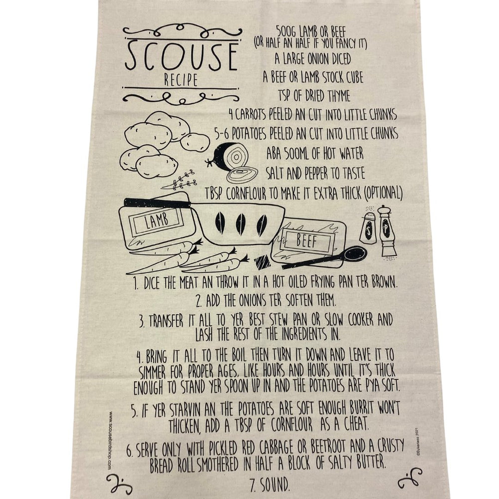 Scouse Recipe Tea Towel - Tea Towel - The Scouse Bird Shop