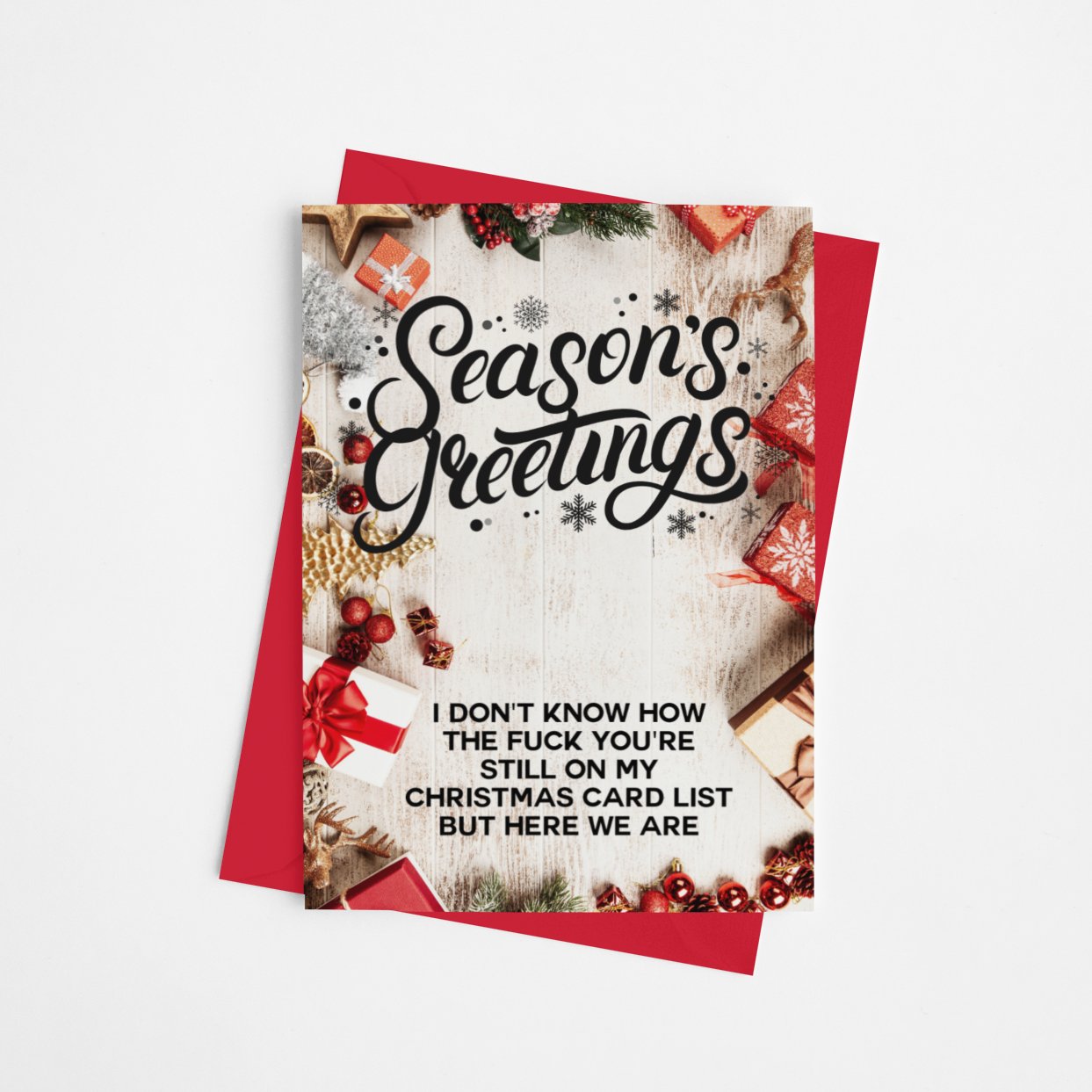 Seasons Greetings Christmas Card - Cards - The Scouse Bird Shop