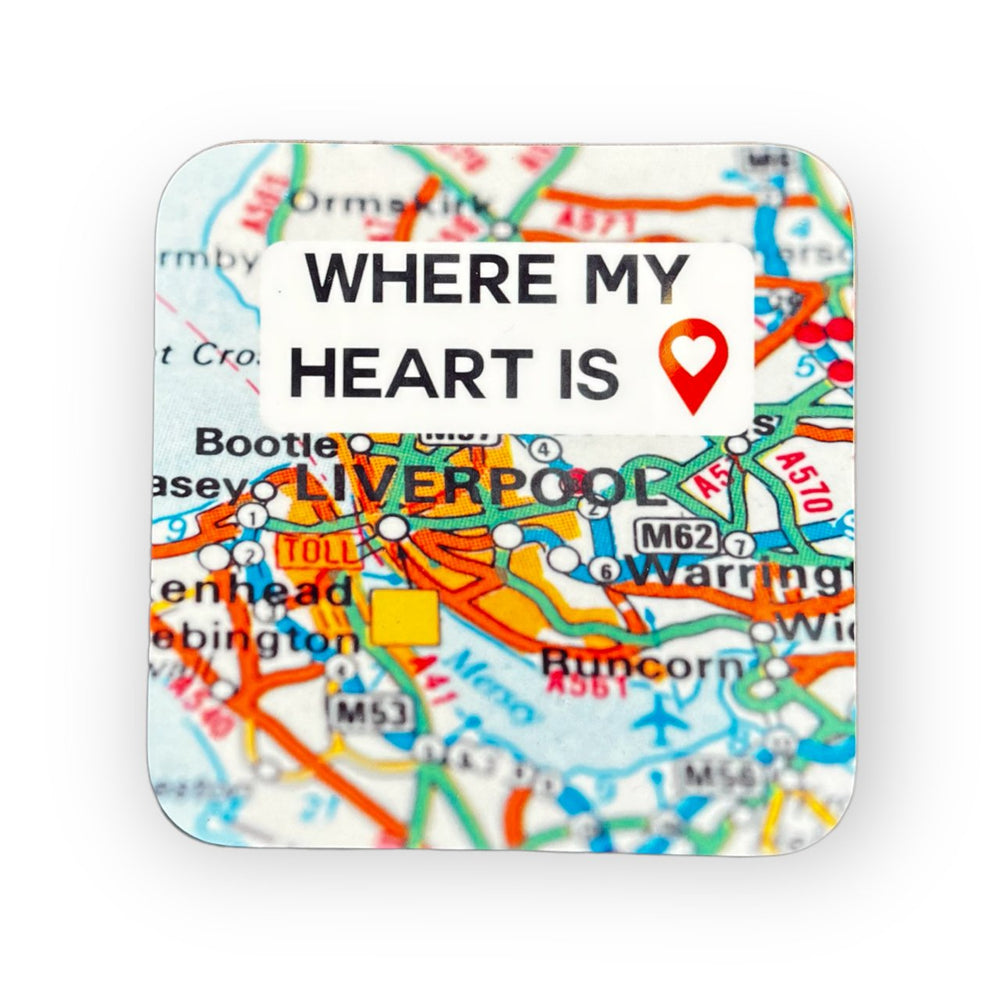 Where My Heart Is Coaster - Coaster - The Scouse Bird Shop