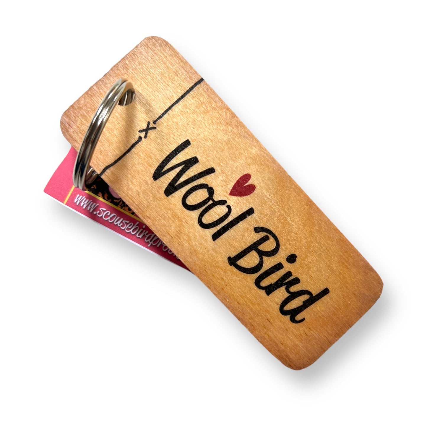 Wool Bird Wooden Keyring - Keyring - The Scouse Bird Shop