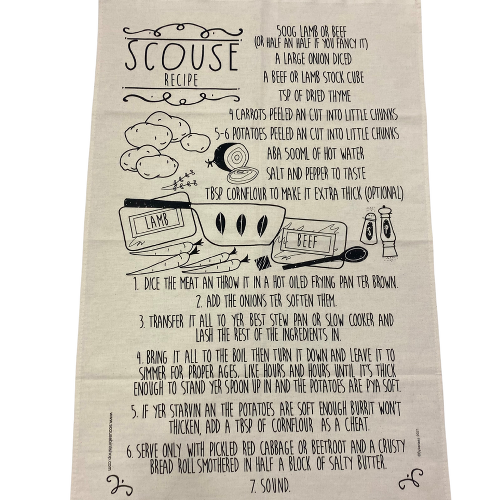 Scouse Recipe Tea Towel